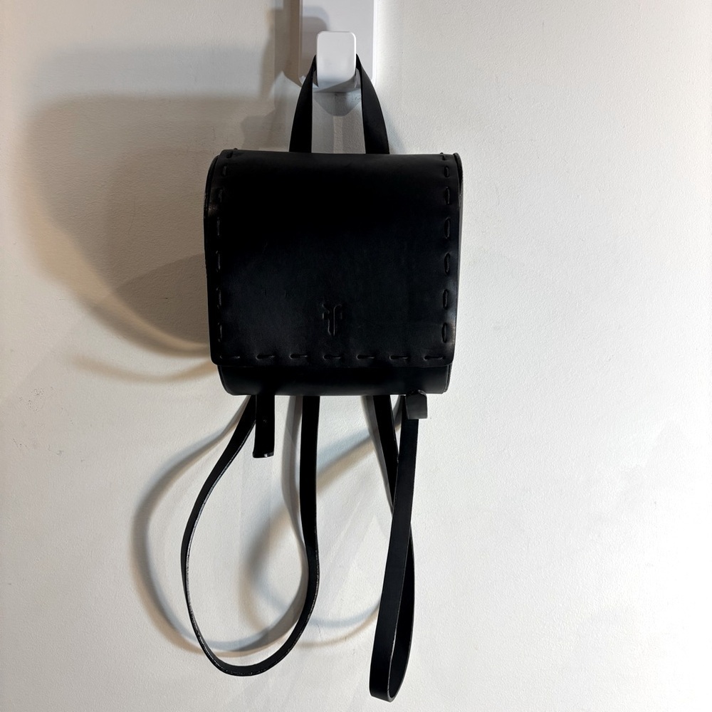FRYE MINI Backpack Snap Closure Smooth Leather Adjustable Straps Top Handle